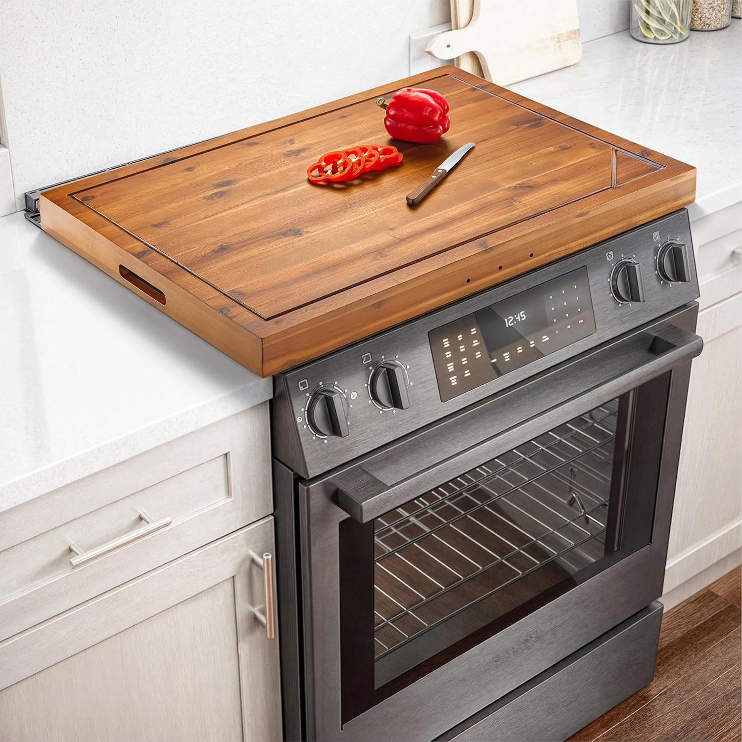 X－MAX FURNITURE Acacia Noodle Board For Gas Stovetop - Wood Stove Top